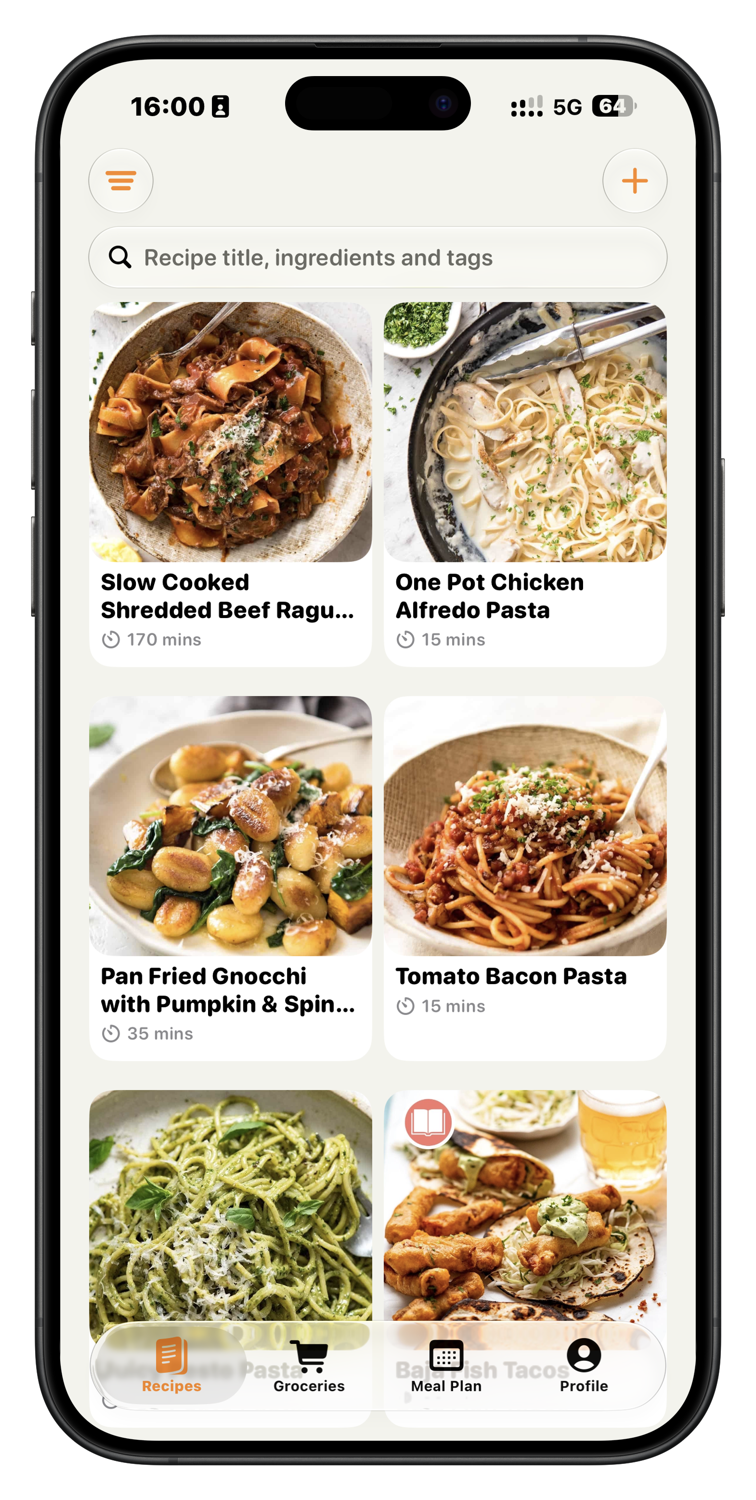 Cosous recipe list app